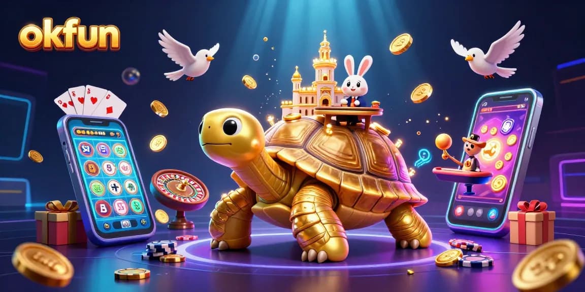 Experience the thrills of okfun gaming with a golden tortoise casino scene rich in colorful details.