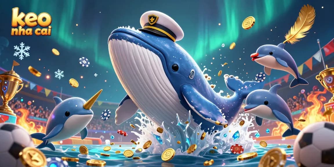 Experience thrilling bets with keo nha cai while playful dolphins spin poker chips amid magical underwater treasures.