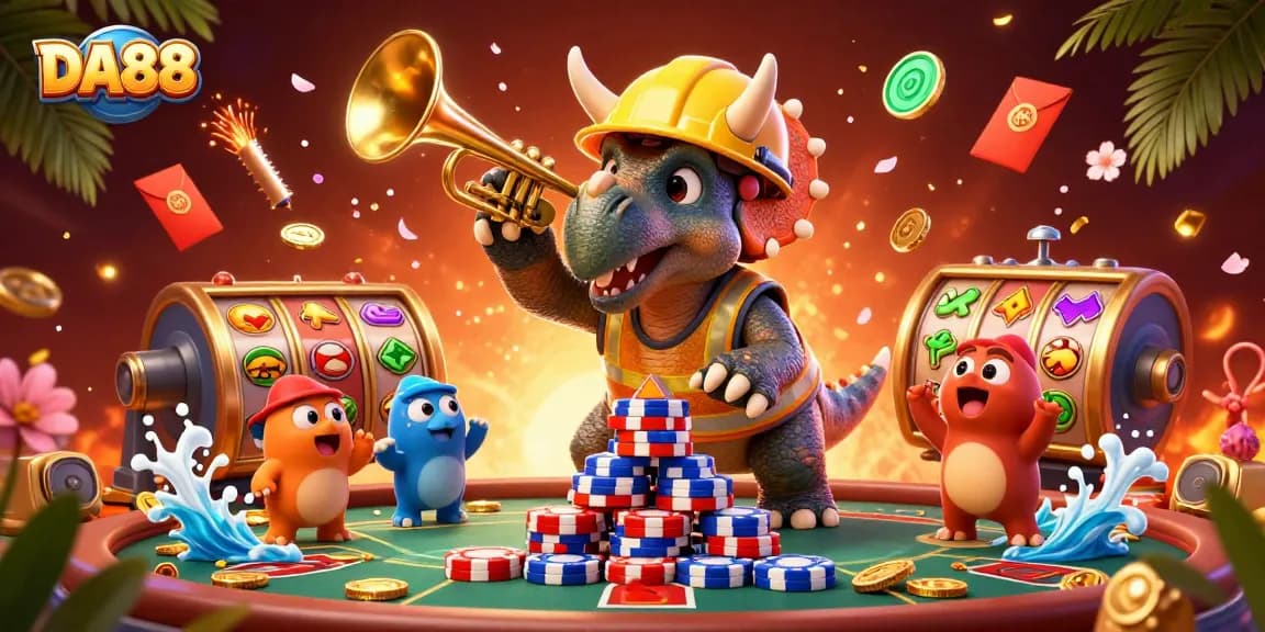 Experience the excitement of DA88 casino gaming with vibrant poker scenes and dynamic characters!