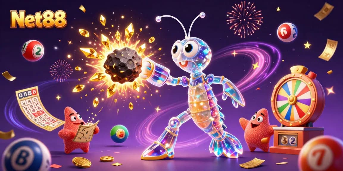 Experience Net88's exciting world through vibrant gambling elements in a dynamic casino scene.