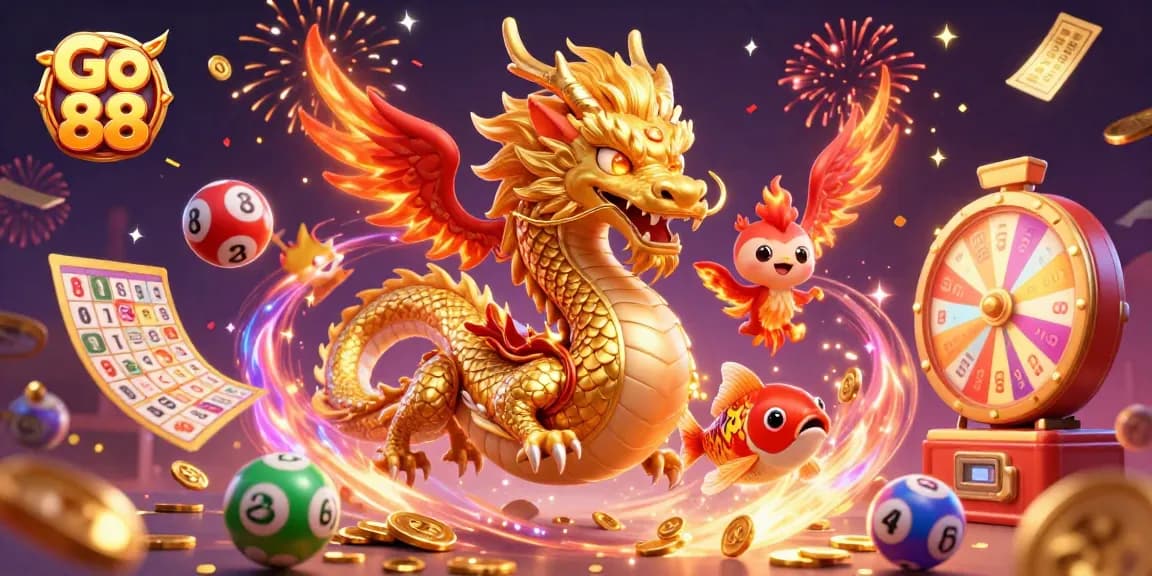Experience the excitement with Go 88 through dynamic casino elements and vibrant characters.