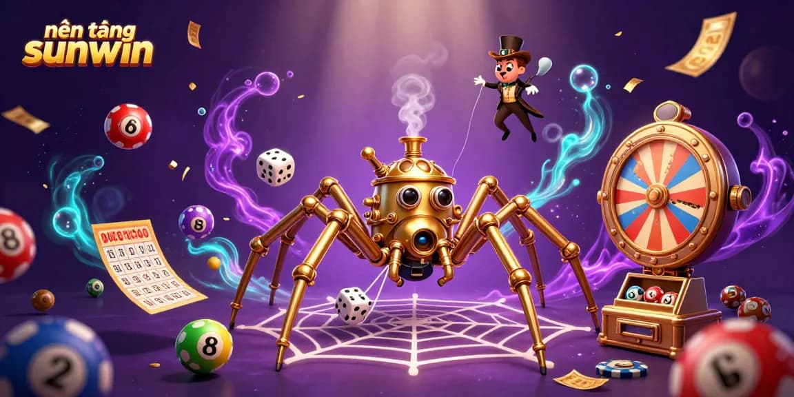 Experience the excitement of nền tảng sunwin with golden ticket spins and colorful lottery balls.