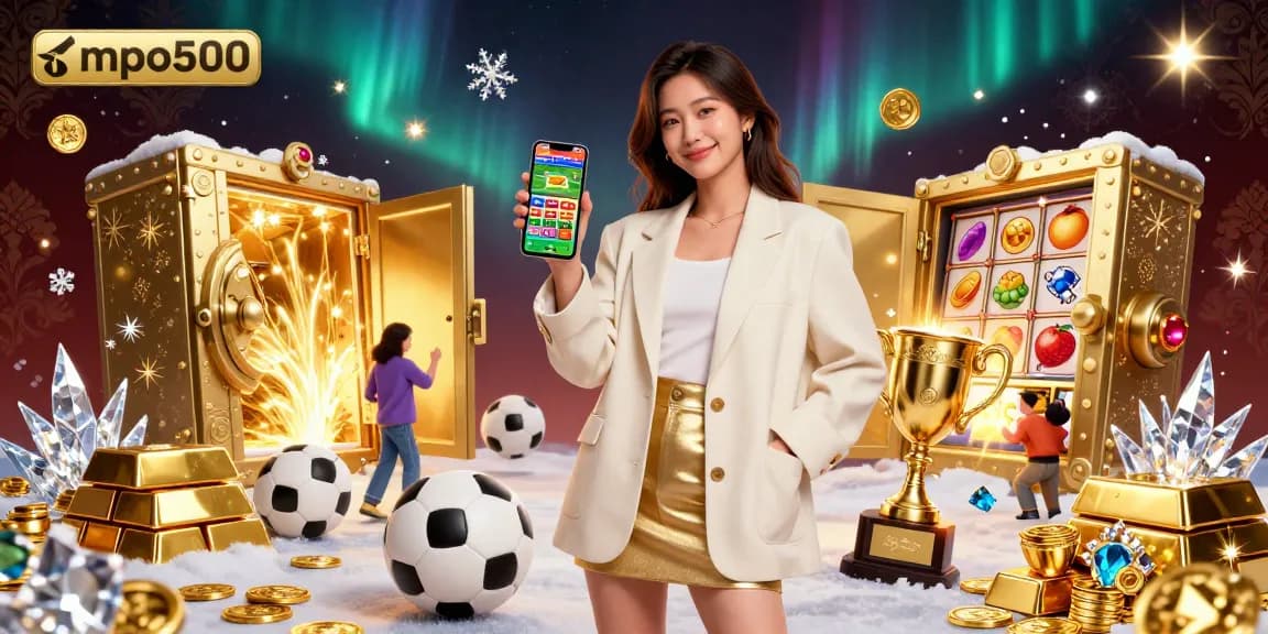 Immerse in the exciting world of mpo500 with a vibrant betting app illustration showcasing thrilling sports elements.