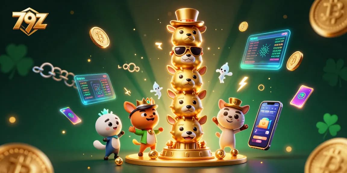 Experience the excitement of 79Z casino with dynamic 3D themed elements and animated characters.
