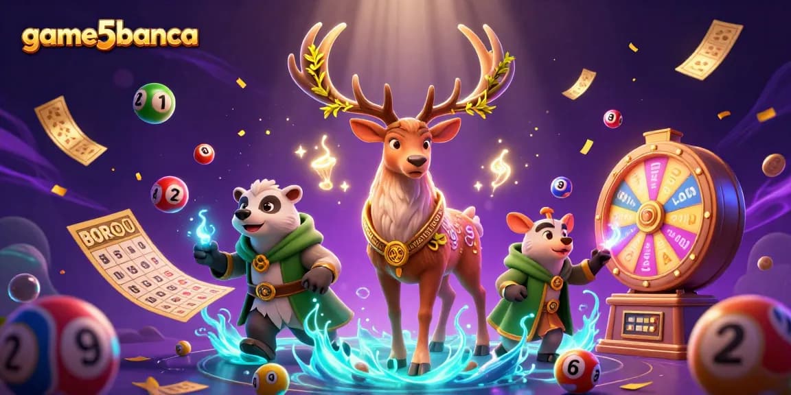 Experience the excitement of game5banca with vibrant lottery elements and mythical characters in action.