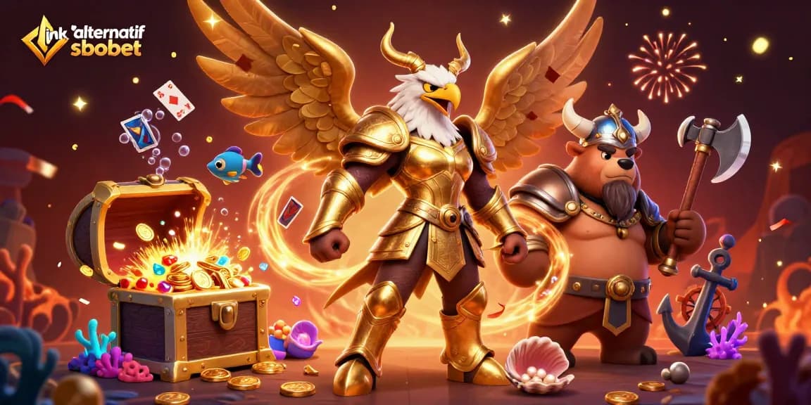 Engage with link alternatif sbobet through explosive winnings in a vibrant Viking-themed casino scene.
