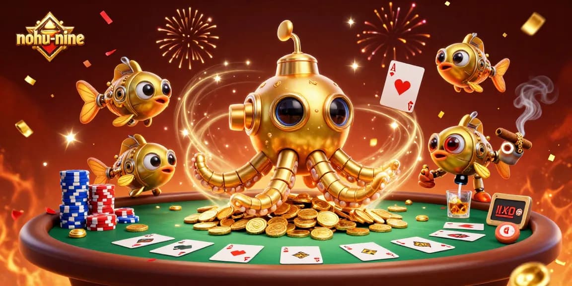 Engage in exciting gameplay with nohu-nine as the kraken submarine reveals golden treasures.