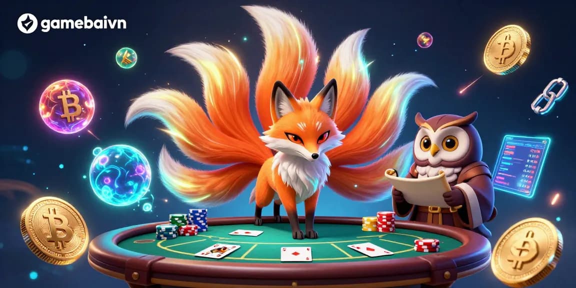 Engage in thrilling poker challenges at gamebaivn, exploring vibrant spirit orbs and glowing coins in an exciting 3D setting.