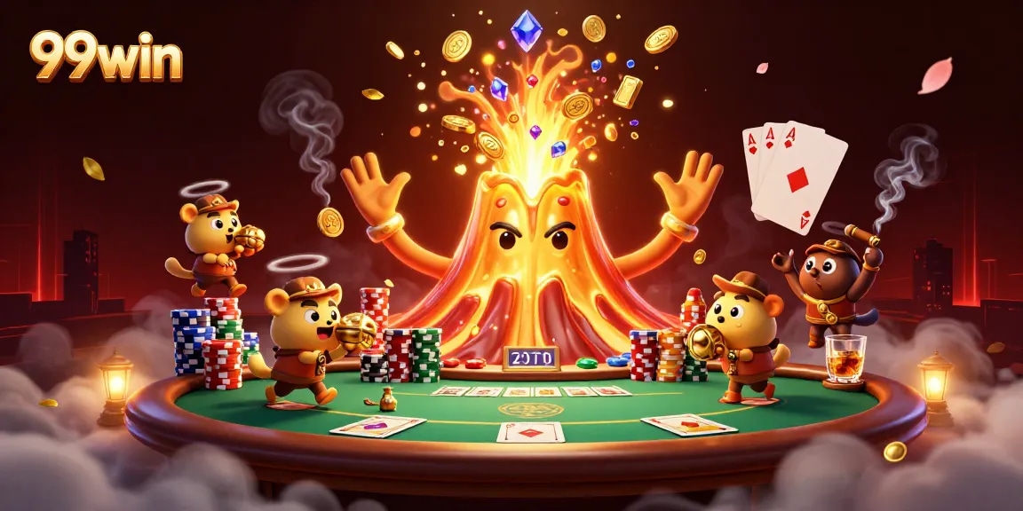 Discover the exciting 99win casino atmosphere with treasures and vibrant gaming elements.