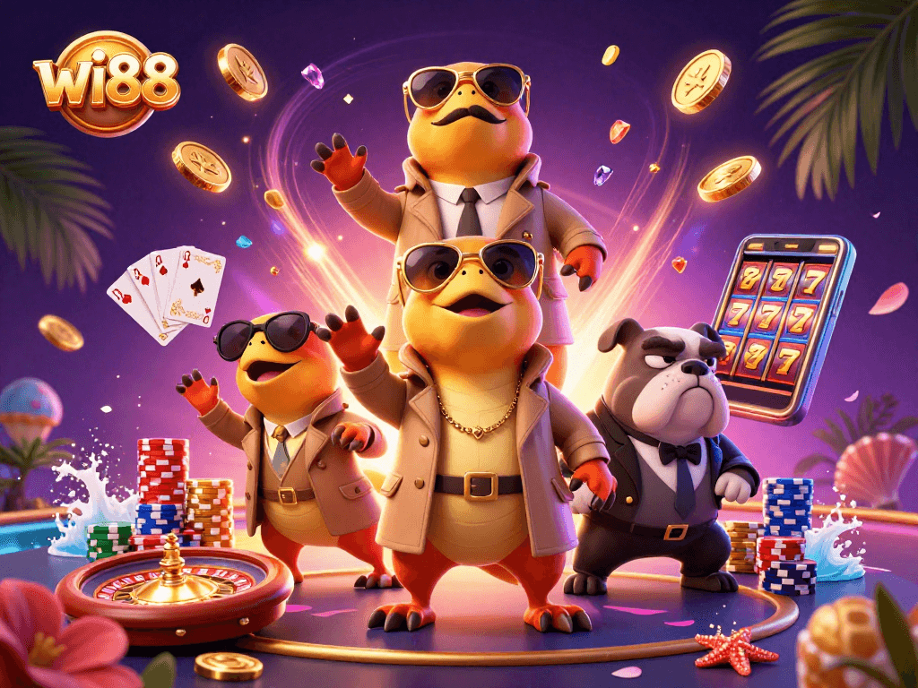 Experience the thrill of wi88 casino with amusing raptors accessing VIP lounge.