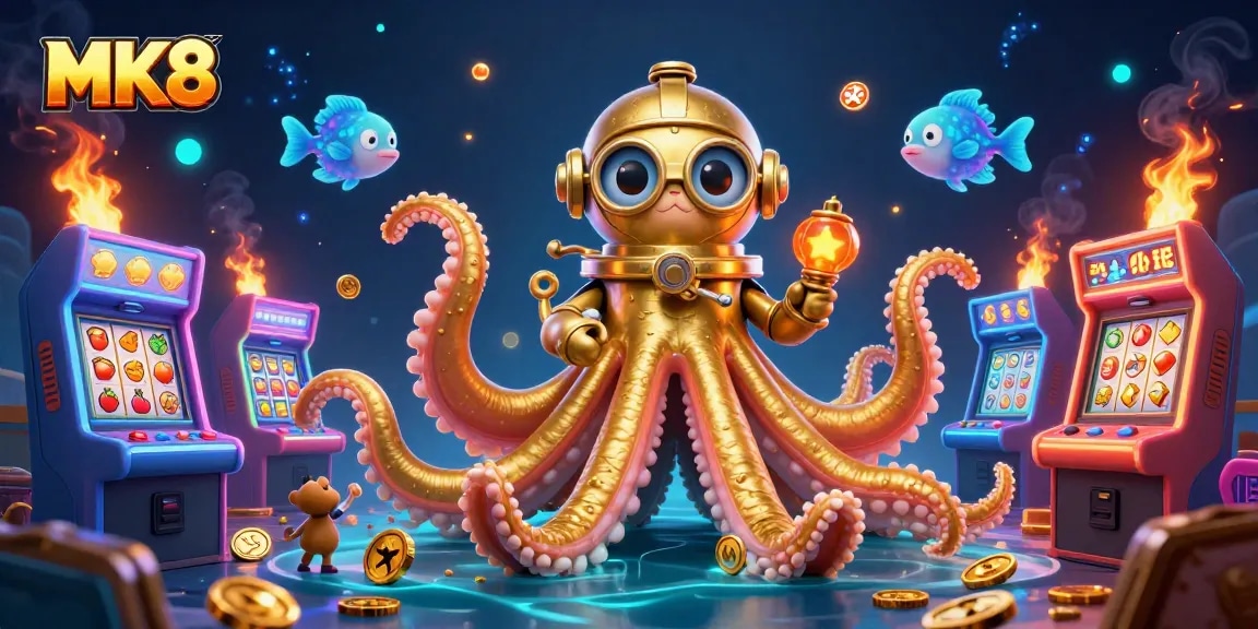Play exciting MK8 slots with a kraken and diving cat in a wealth of casino treasures.