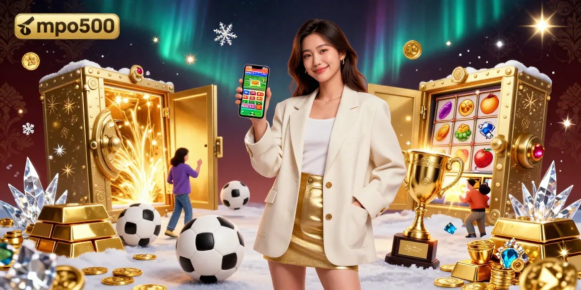 Immerse in the exciting world of mpo500 with a vibrant betting app illustration showcasing thrilling sports elements.