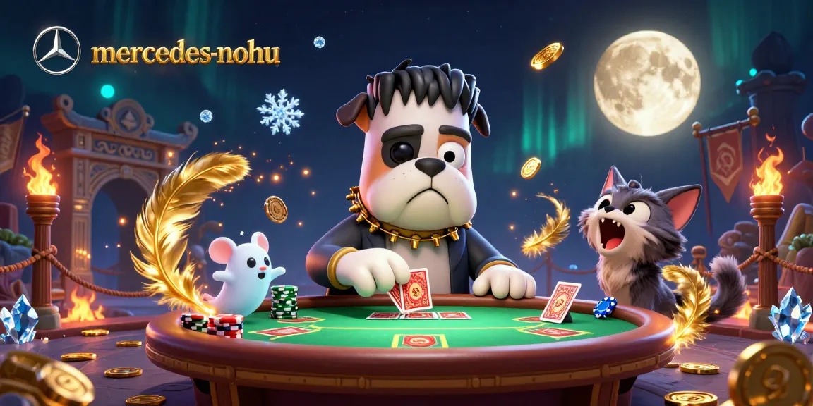 Experience thrilling poker action with mercedes-nohu featuring a Frankenstein bulldog, ghost mouse, and werewolf kitten.