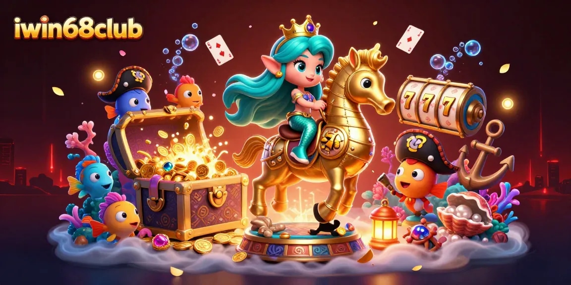 Experience thrilling gameplay with iwin68club's vibrant colorful underwater casino scene.