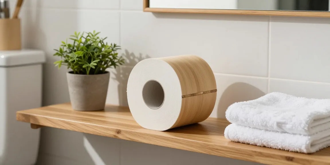Experience luxury and sustainability with Bamboo Loo Roll showcased in an eco-friendly bathroom.