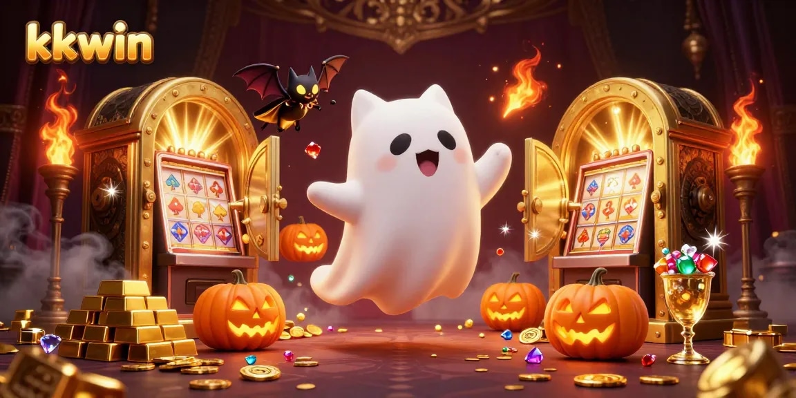 Play thrilling games at kkwin while surrounded by glowing jackpots and treasure elements.
