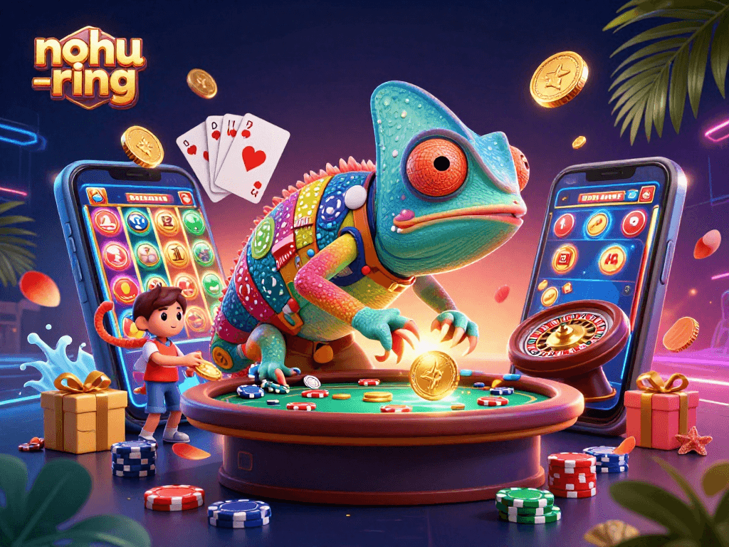 Nohurring shows a colorful casino scene full of jackpot excitement with animations and game elements.