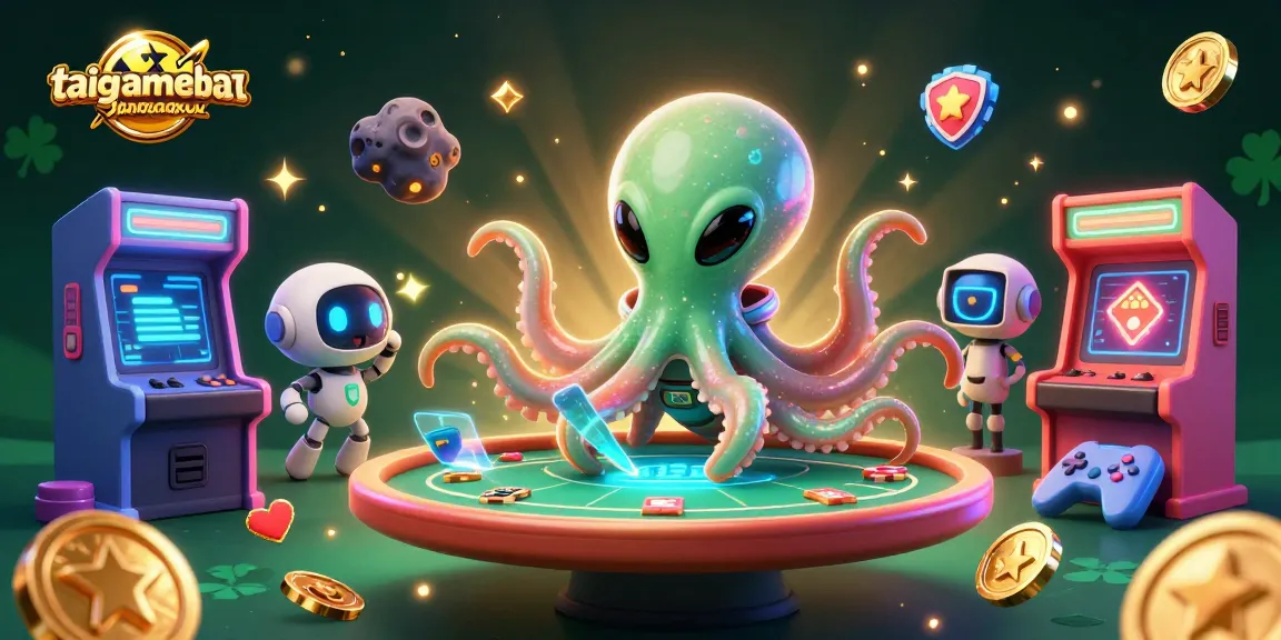 Engage with taigamebancaanxu's vibrant galaxy poker scene featuring exciting alien characters and dynamic game elements.
