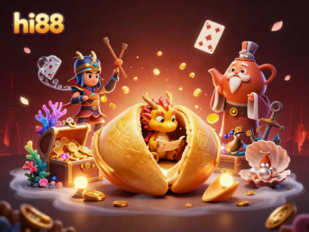 Engage with hi88's vibrant casino adventure featuring a magical scene of fortune and gaming.