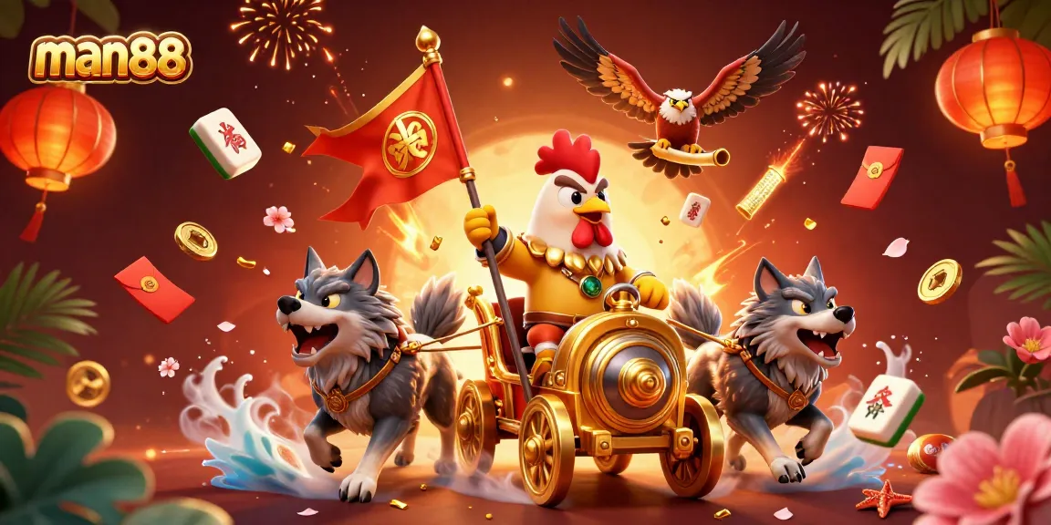 Experience thrilling gameplay with man88 as the rooster warlord leads an adventurous casino quest.