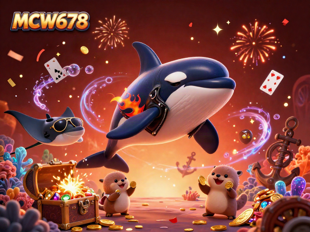 Join the excitement at MCW678 with a dynamic 3D scene of colorful characters celebrating a thrilling casino atmosphere.