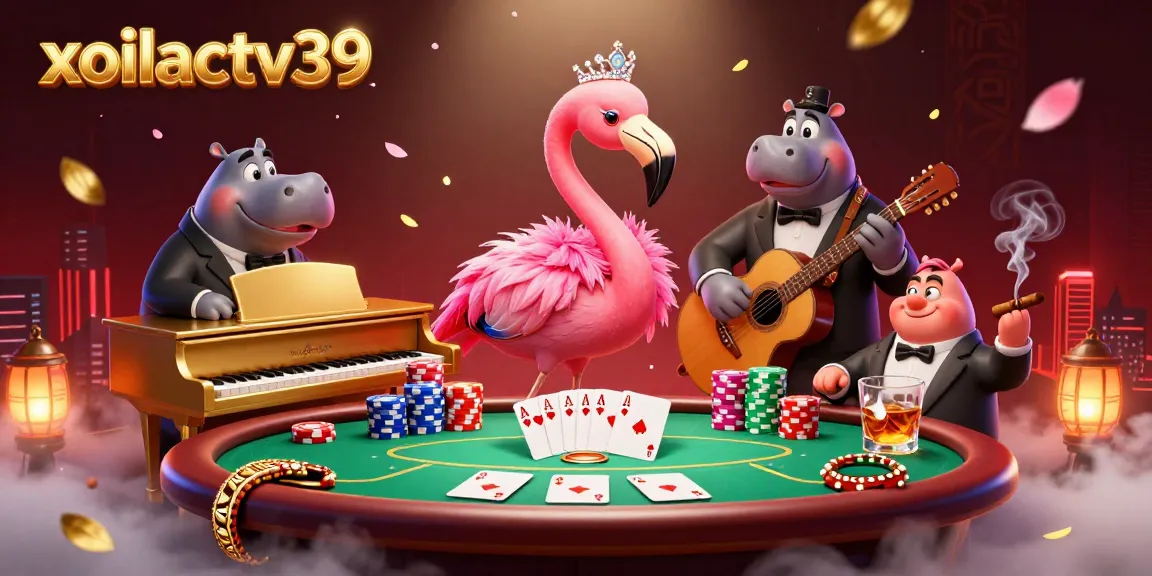 Experience top-tier gaming excitement with xoilactv39 featuring vibrant characters in a lively casino scene.