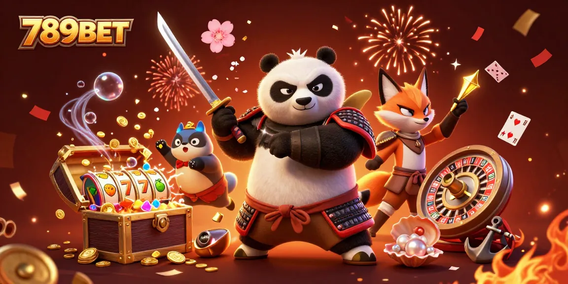 Engage with 789BET's vibrant 3D-themed casino illustration featuring exciting game elements.