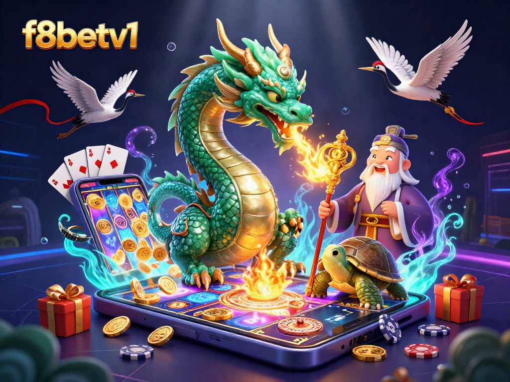 Engage players with f8betv1's vibrant online casino scene featuring dragons and sage.