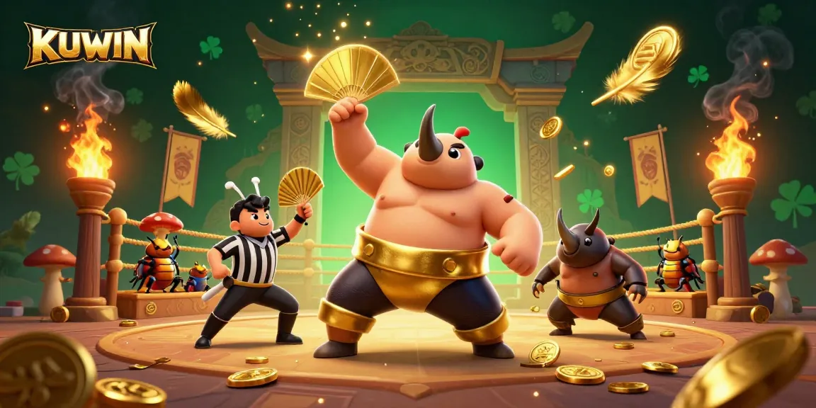 KUWIN showcases a thrilling sumo showdown with vibrant atmosphere and exciting action for online gaming.