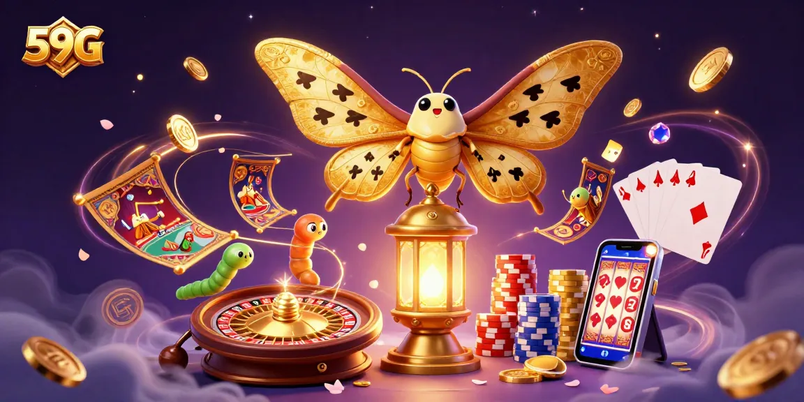 Experience the thrill of gaming with 59G's exciting casino elements in a vibrant 3D illustration.