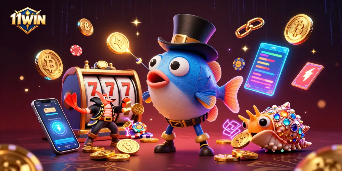 Engage with thrilling 11WIN casino games, featuring dynamic characters and vibrant slot elements.