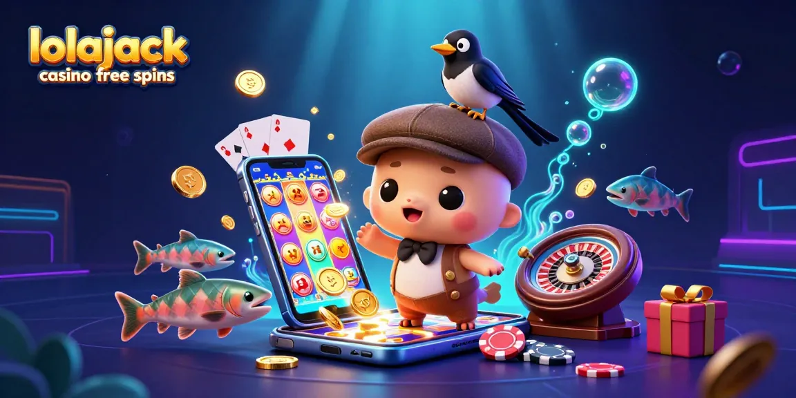 Spin the reels with lolajack casino free spins featuring playful characters and vibrant gaming elements.
