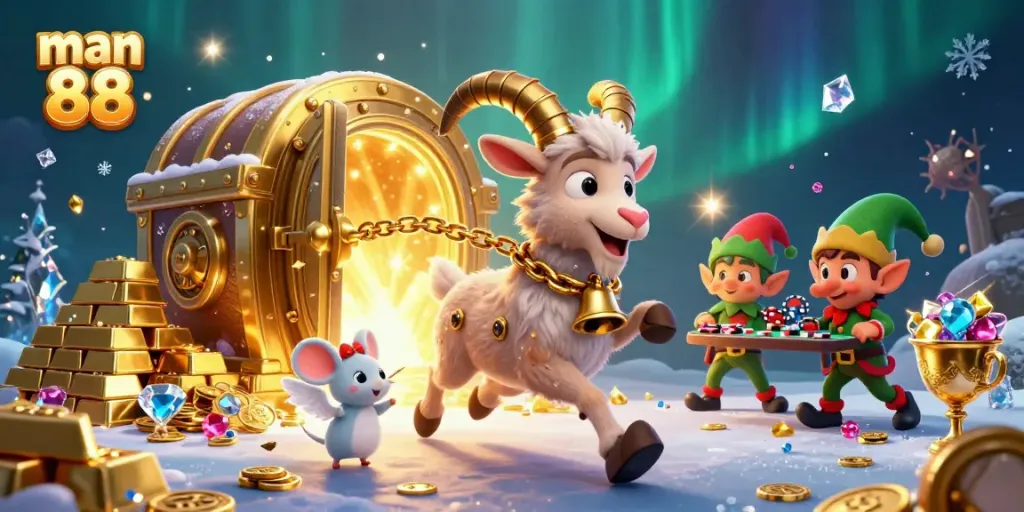 Experience the thrilling atmosphere of man 88 and festive gaming with Krampus and mischievous gremlins.