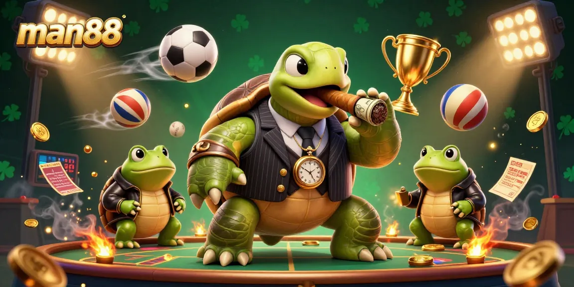 Engage with man88 for thrilling sports betting action in exciting 3D casino illustration.