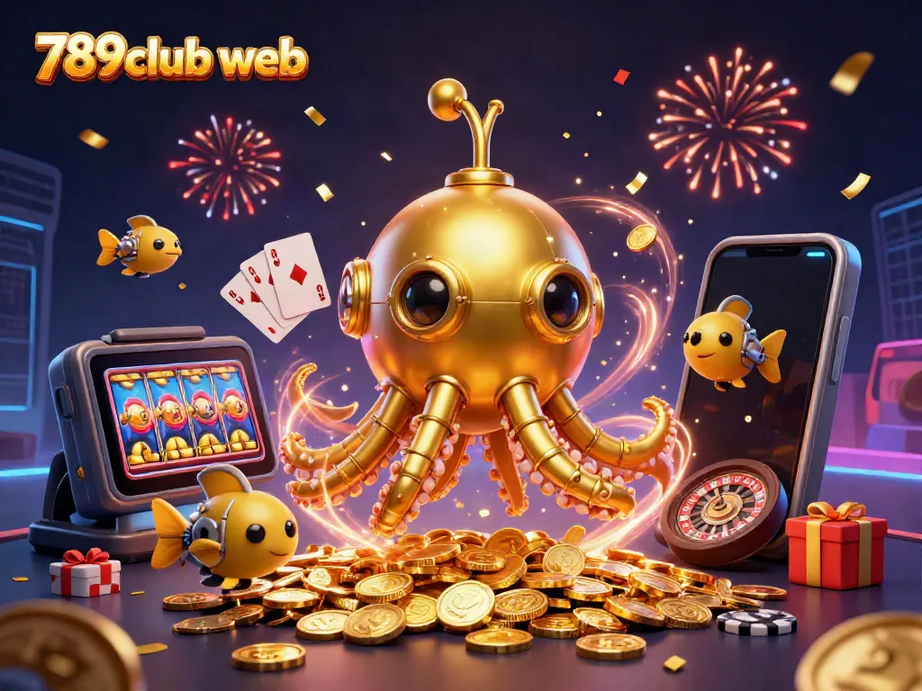 Experience the excitement of 789club web with vibrant games and gold coins in a thrilling underwater scene.