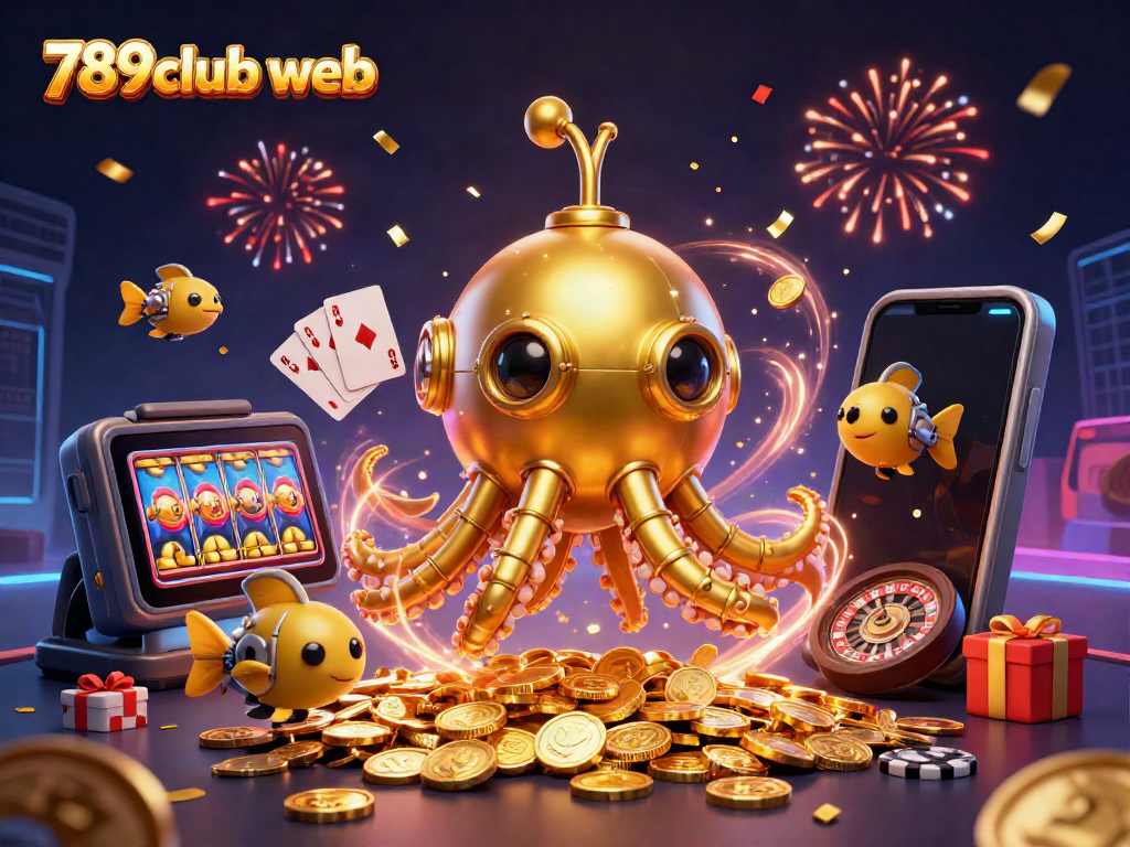 Experience the excitement of 789club web with vibrant games and gold coins in a thrilling underwater scene.