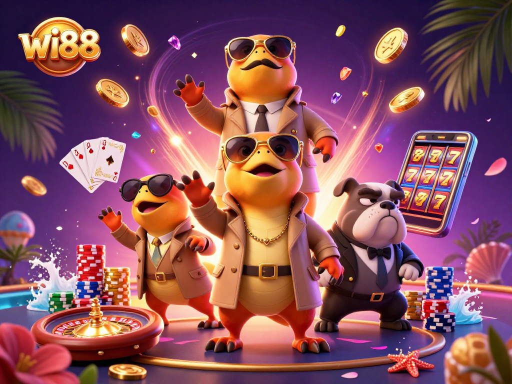 Experience the thrill of wi88 casino with amusing raptors accessing VIP lounge.