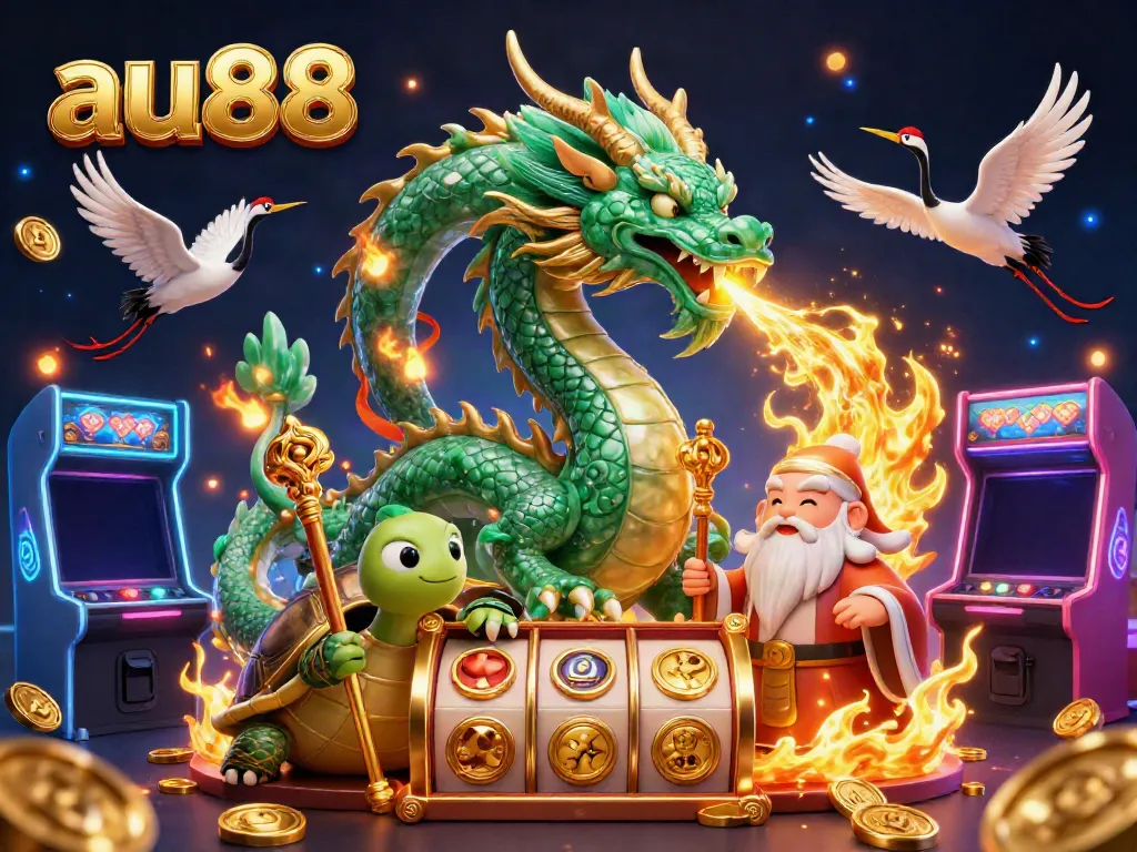 Experience the thrilling atmosphere of au88 with vibrant slot games and unique characters in a dynamic casino setting.