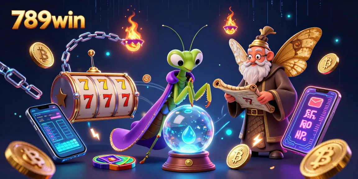 Experience thrilling betting adventures with 789win's vibrant 3D casino illustration showcasing dynamic slot games and crypto elements.