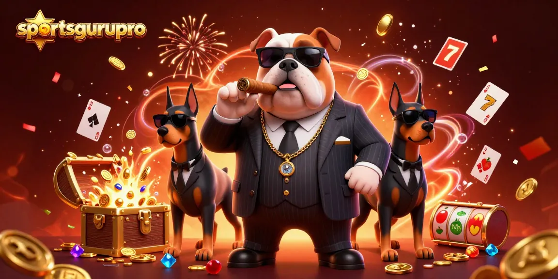 Experience thrilling wins with sportsgurupro's dynamic casino theme featuring characters amid exploding treasure and slot elements.