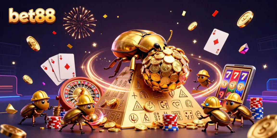 Experience thrilling gaming at bet88 with an epic scene of gold coins and jackpot excitement!