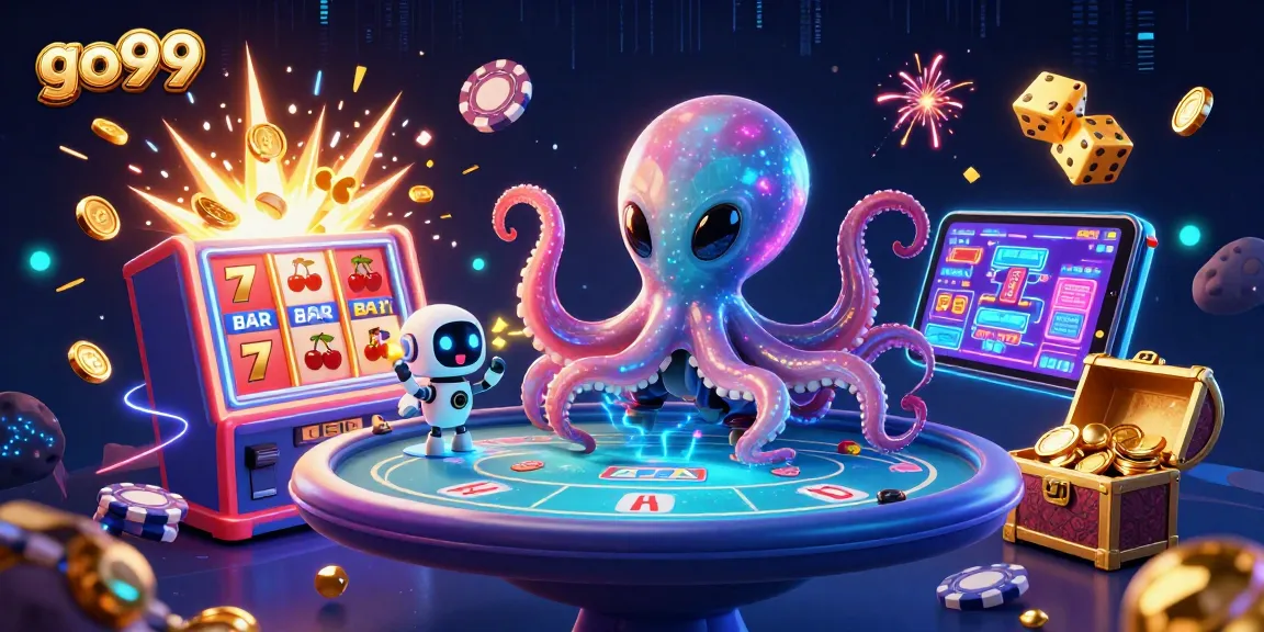 Experience go99's vibrant casino atmosphere with alien characters and exciting gaming elements.