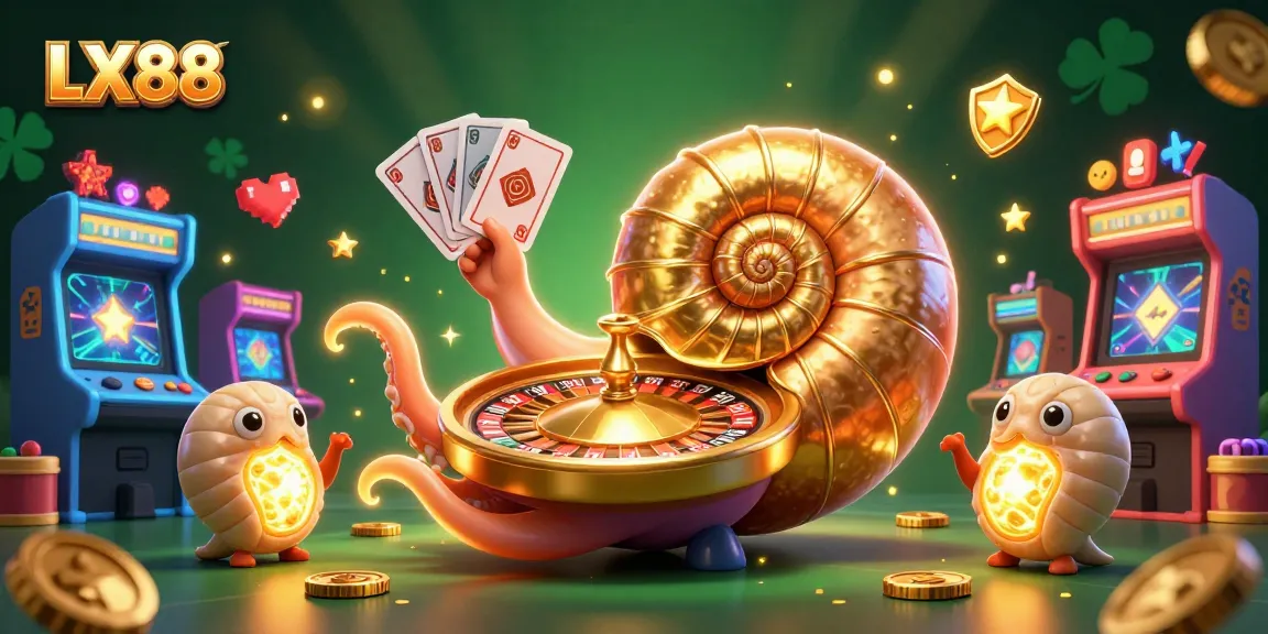 Experience unbeatable gaming at LX88, with a dynamic 3D casino scene showcasing ancient and modern gaming elements.