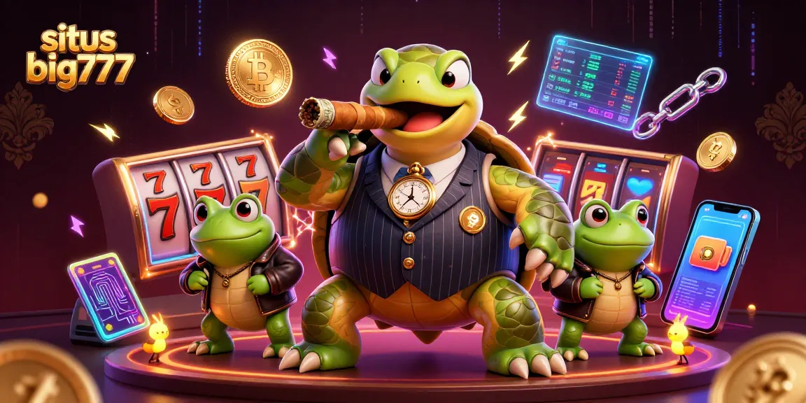 Experience the excitement at situs big777, featuring dynamic casino characters amid vibrant slot elements.