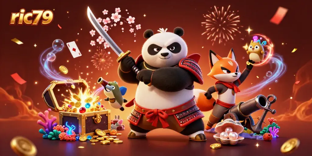 Engage in thrilling gameplay with ric79 as the vibrant characters and casino elements burst into action.