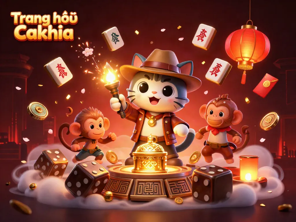 Experience the excitement of Trang chủ Cakhia with this animated casino adventure featuring golden artifacts and dynamic elements.