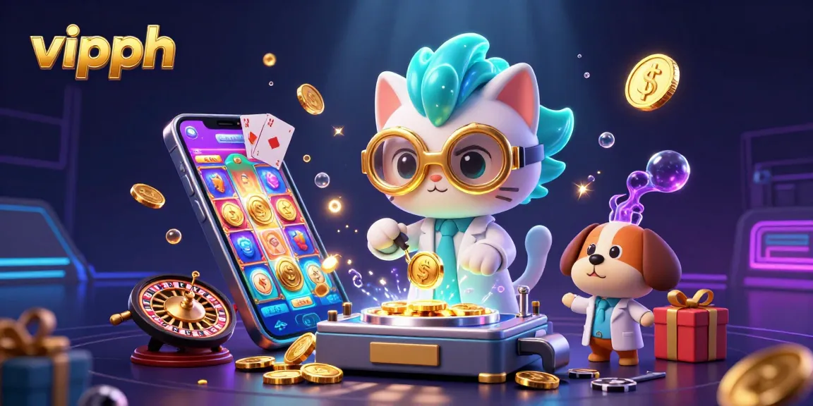 Experience thrilling gaming action at vipph with dynamic casino-themed characters and elements.