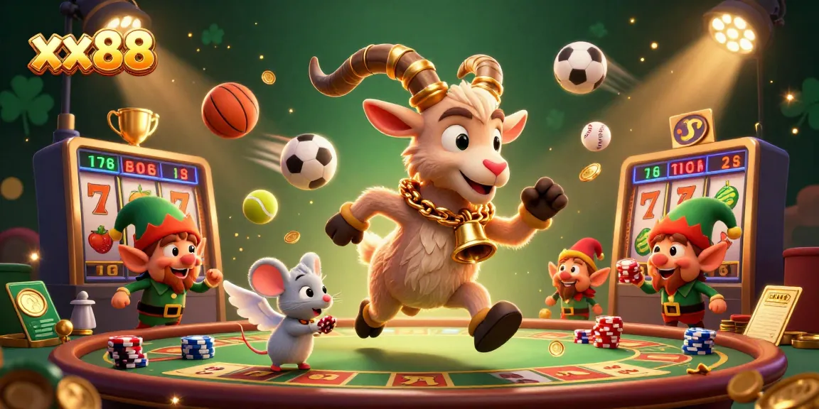 Experience the thrilling atmosphere of xx88's festive casino with Krampus and mischievous elves in action.