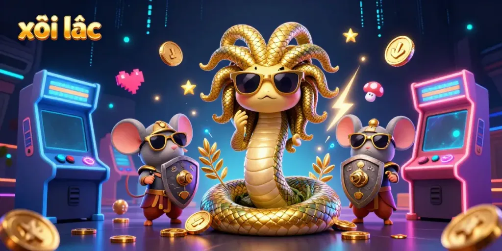 Spin and win at xôi lạc with vibrant casino characters in a dynamic gaming scene.