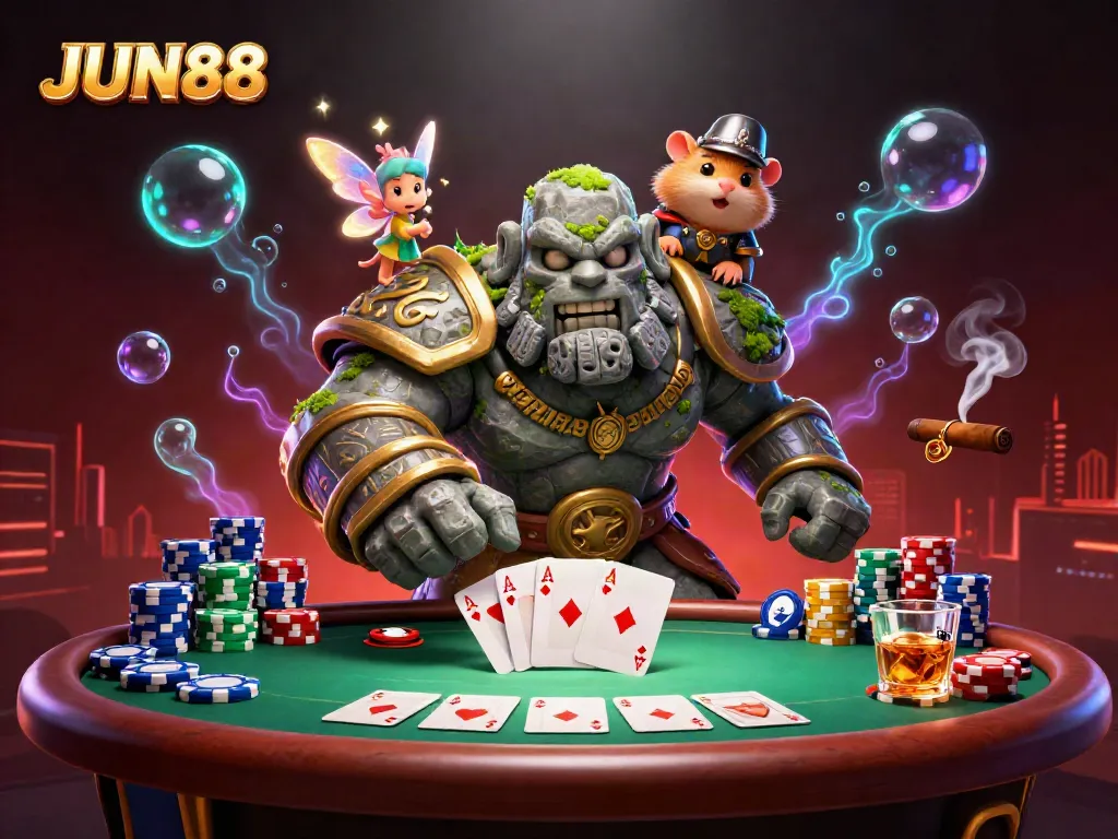Experience thrilling gameplay at JUN88 with vibrant characters and engaging poker elements.